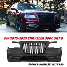 Front Bumper Cover Kit w/ Lights For 2015 2016 2017 2018-2023 Chrysler 300