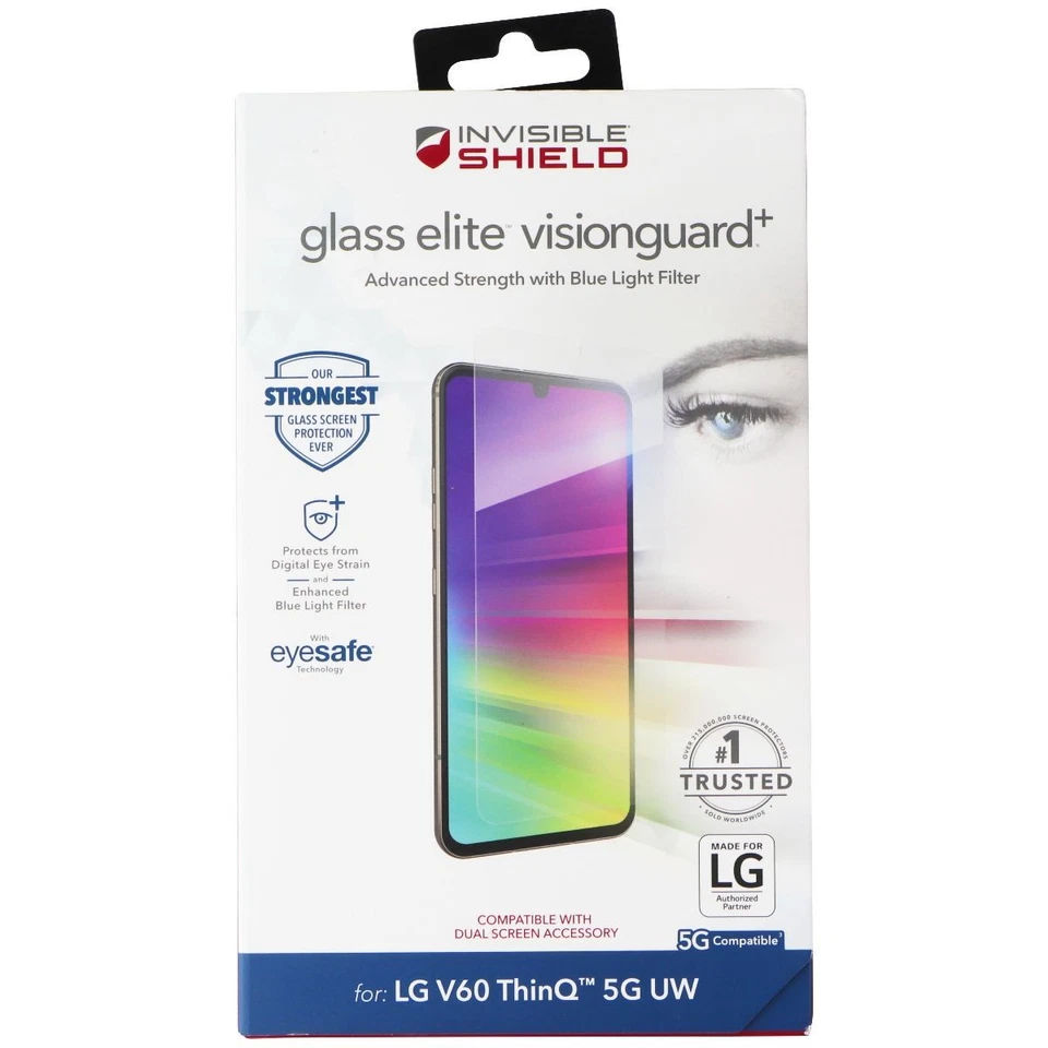 Протектор экрана ZAGG (Glass Elite VisionGuard+) для V60 ThinQ 5G UW - Изображение 2 из 4