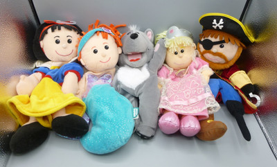 Fiesta Bastelset 5 Handpuppen Märchen Tellatale Meerjungfrau Schneewittchen Haken