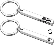 Steel 11Th Anniversary Keychain Gifts for Him Her Couple, 11Th Anniversary