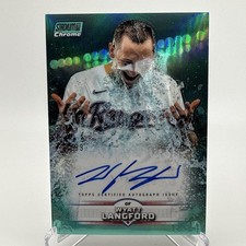 2025 Stadium Club Wyatt Langford Chrome Auto Turquoise Refractor #/99 Rangers