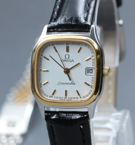 1985 Near MINT OMEGA Seamaster 23mm 796.0875 Quartz White Roman Women's Vintage