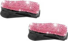 2 Pcs Bling Sunglasses Holders for Car Sun Visor, Bling Crystal Sunglasses Pink