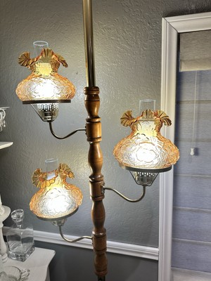 Vintage Mid Century TENSION POLE LAMP Rare Fine 1960's Amber