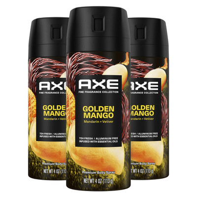 Axe Fine Fragrance Collection Premium Deodorant Body Spray For Men Golden Mango
