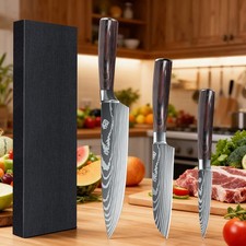 3tlg Profi Küchenmesser Set Japanisches Dama...