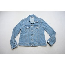 Hudson Denim Jean Jacket Girls L/XL Blue Excellent Metal Button Up