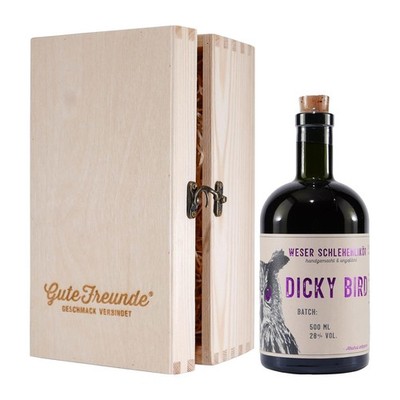 Dicky Bird Schlehen-Likör mit Geschenk-Holzkiste