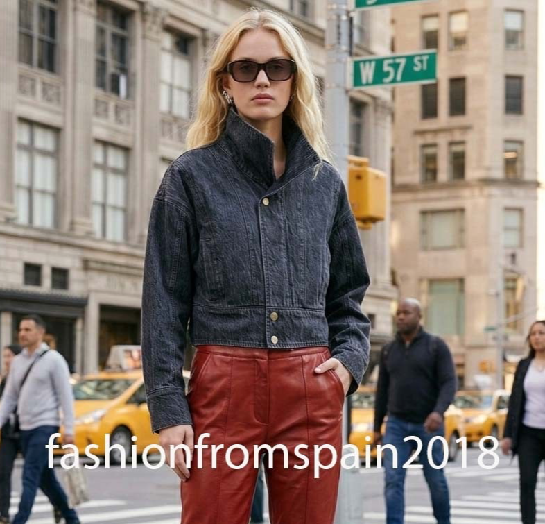 ZARA ブルゾン　M ZARA NEW WOMAN Z1975 SHORT LACE DENIM JACKET MID BLUE XS-S,M-L