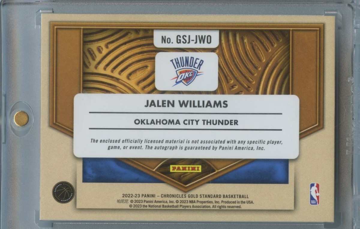 Jalen Williams 2022-23 Gold Standard Auto Autograph Patch RC OKC 