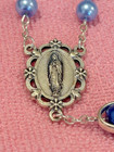 Catholic Italian Hand-Made Rosary with blue glass beads and Lady of Guadalupe — photo 4