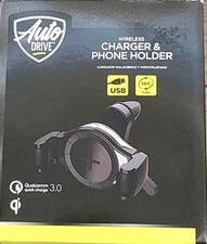 Auto Drive Qi 3.0 WIRELESS CHARGER & PHONE HOLDER Air Vent Ne