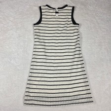 J.Crew Striped Shift Dress Womens XS Ivory Black NWT CK773 Textured Knit Mini