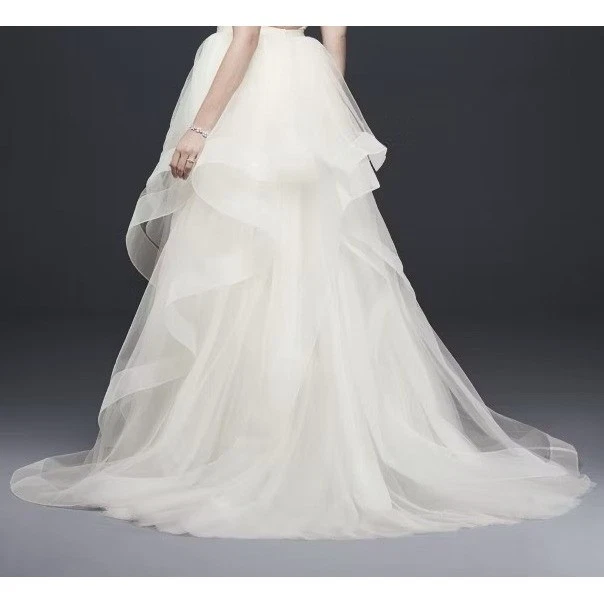 Falda de boda David's Bridal NUNCA USADA WG3946 marfil tul con volantes en capas talla 4 Foto 2 de 4