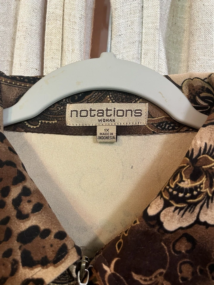 Notations Vintage 90s Y2K Animal Print Fitted Jacket Whimsigoth Plus Size 1X - Image 3 of 4