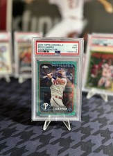 2024 Topps Chrome Logofractor Edition Bryce Harper #62 Aqua Refractor /199 PSA 9