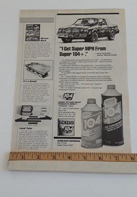 BUICK GRAND NATIONAL - 104 OCTANE BOOST -  ORIGINAL 1986 AD