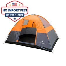 Stansport Everest 6-Person Dome Tent Fiberglass Poles Rain Fly Vent Windows