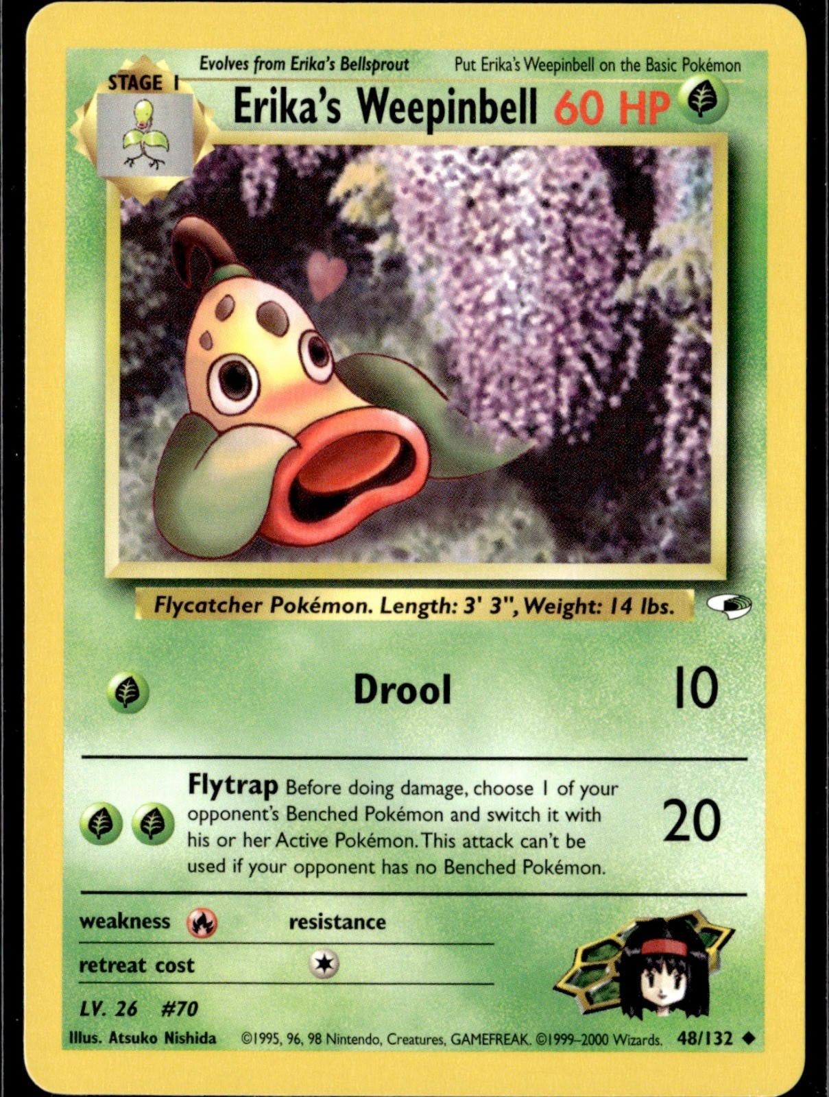 Erika's Weepinbell (48) Unlimited Uncommon Gym Heroes 048/132 NM