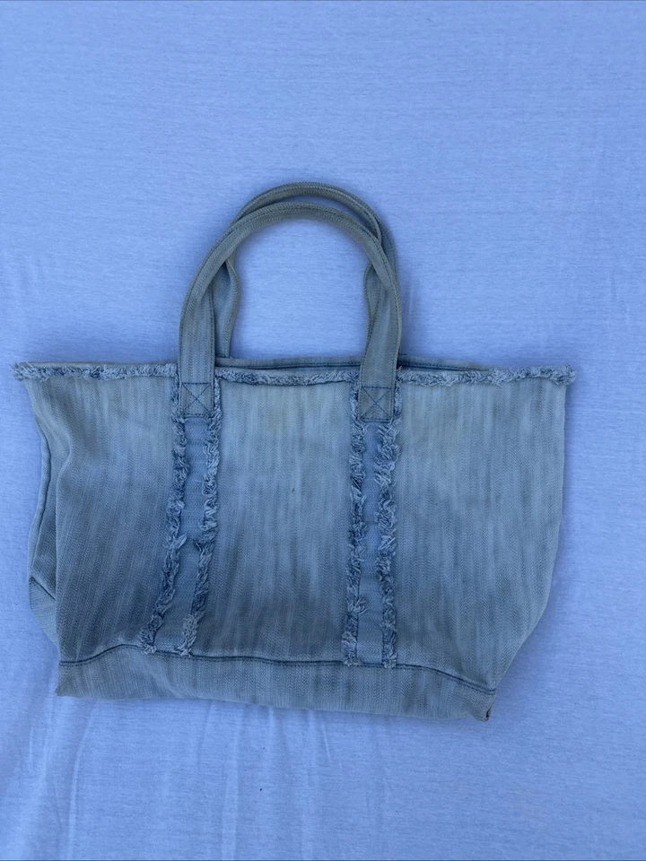 Barneys Нью-Йорк винтажный Y2K светло-синий джинсовой ткани Fraid вещевой сумка с короткими ручками - Изображение 4 из 4