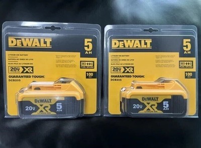 2 Pack DCB205 20V Max XR 5.0Ah Lithium-Ion Battery New US DCB205-2 Battery