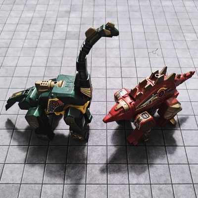 Robo Dino: Bronto Bot & Stego Bot Lot of 2 Incomplete KO Tek Toys - RARE 1980s