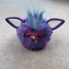 Furby Purple Plush Tie Dye Interactive Toy 2023 Glowing Ears Talks WORKS