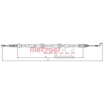2x Metzger Handbremsseil hinten für VW Multivan T5