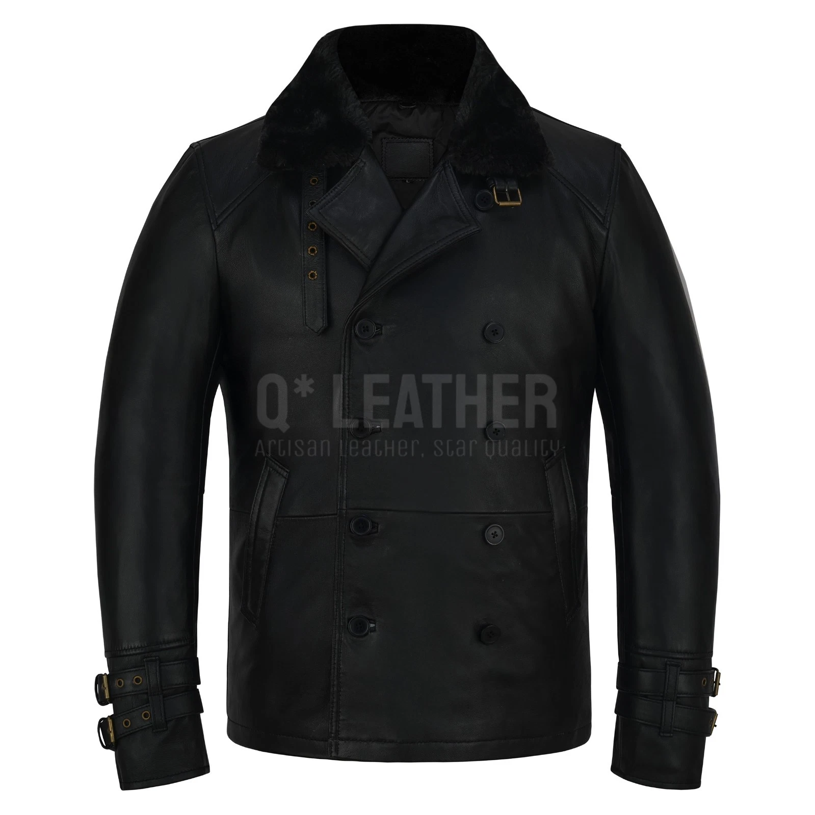 Leon S Kennedy Requiem RE9 Coat Style Black Real Leather Jacket - product detail image 4