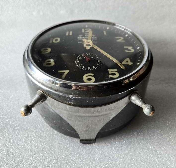 Vintage WEHRLE Three In One Alarm Clock Original Black Clock Made