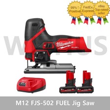 Milwaukee M12 FJS-502 FUEL Jig Saw 12V 5.0Ah Kit 2 Batteries Charger Case