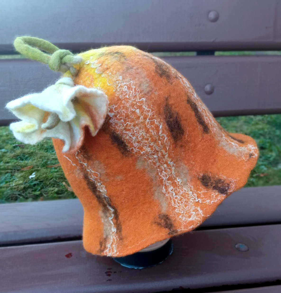 Sombrero de calabaza de lana de fieltro con ala - sauna, cosplay