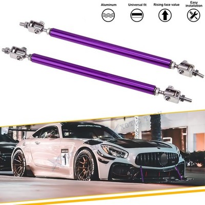 2X Purple Alloy Racing Bumper Lip Support Rods Strut Tie Bars For Benz Porsche