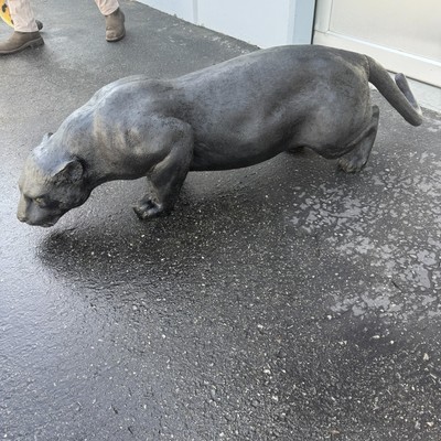 Black Panther Life Size Wild Cat Statue Jungle Display Prop Safari Animal Decor