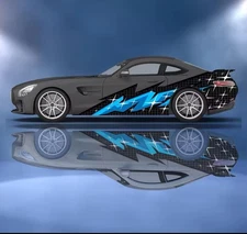 Flame Car Decals; Flame Racing Sport Livery Decal For Both Sides Of Car; Flames
