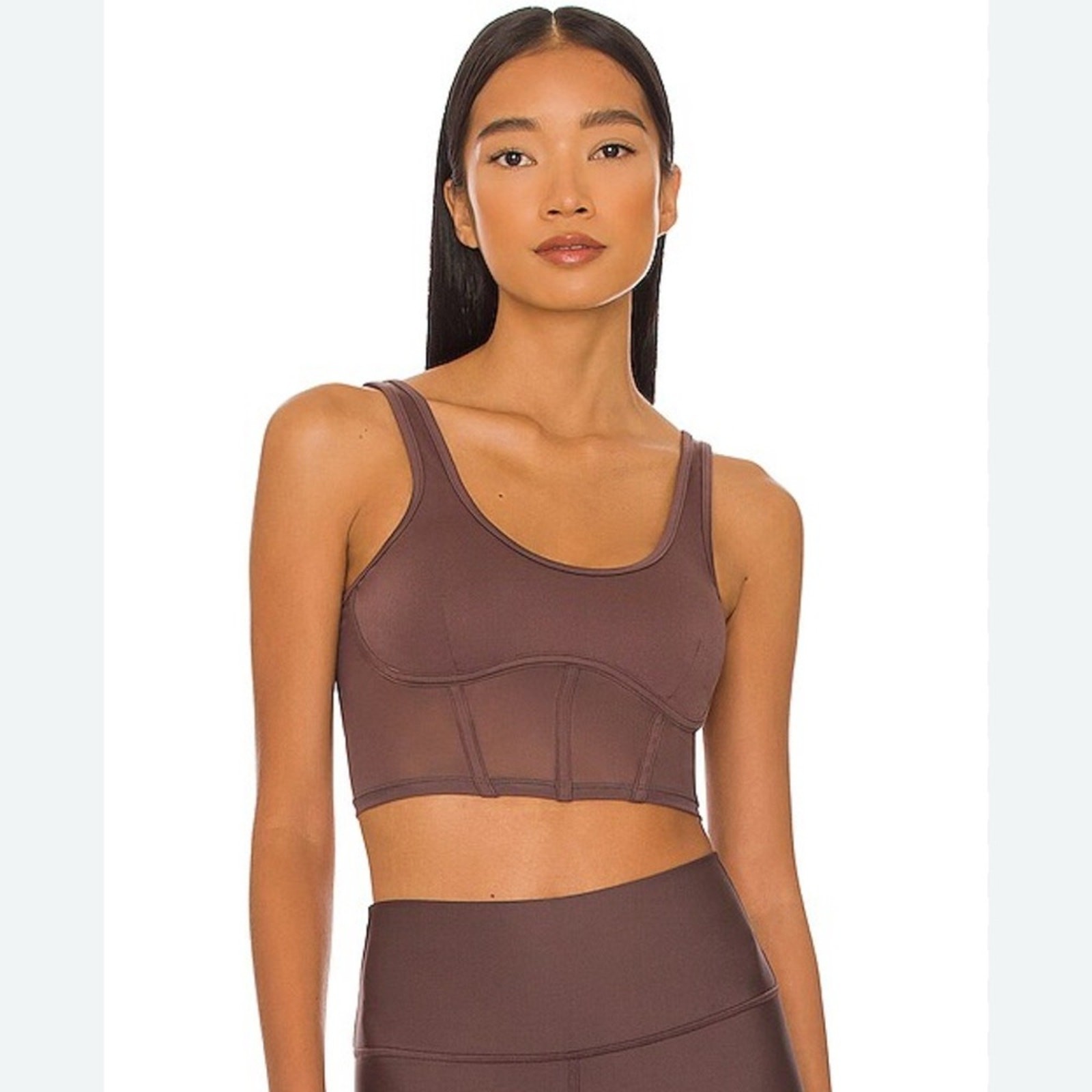 Alo yoga mesh corset tank top in Raisin size XS no padding