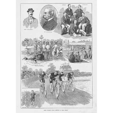 Essex Cycling Union Meeting at High Beech - Antique Print 1893