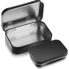 Metallbox Blechdose klein schwarz Aufbewahrung Schmuck Süßigkeiten Staubdicht