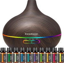  400ML Essential Oil Diffuser w/ 10 Oils LED ...