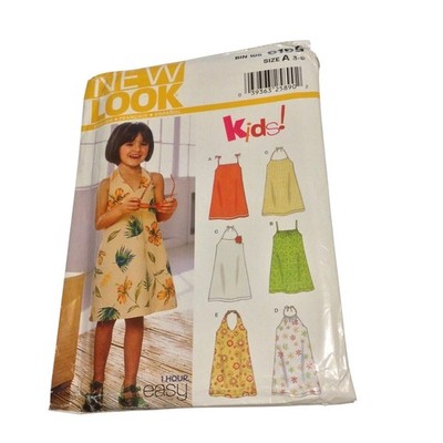 Uncut New Look 6195 Girls Sundress Sz 3 8 Sewing Pattern 1 Hour Easy Dress 2002