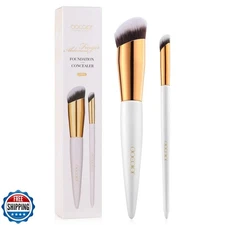 docolor Concealer Brush and Foundation Brush for Liquid Makeup, 2PCS Angled K