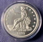 1873 CC Trade Dollar Tribute 2 oz Silver High Relief Round Intaglio Mint