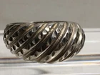 Vintage~STERLING SILVER SHRIMP RING~Diamond Cut~SIZE 8~Signed Sterling~5 GRAMS