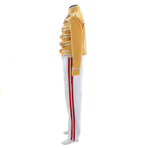 Queen Lead Vocals Freddie Mercury costume cosplay fascia regina abito giallo{ - Foto 4 di 7