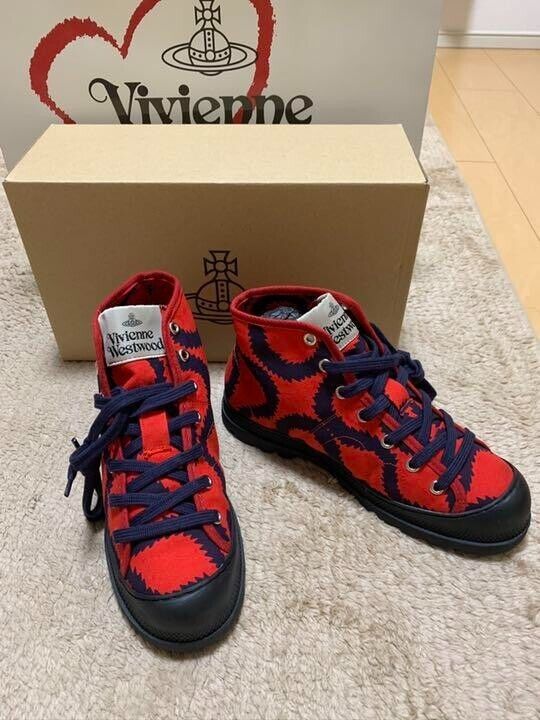 VIVIENNE WESTWOOD Platform Highスニーカー 新作☆vivienne westwood☆オーブロゴ/ハイカットスニーカー白黒