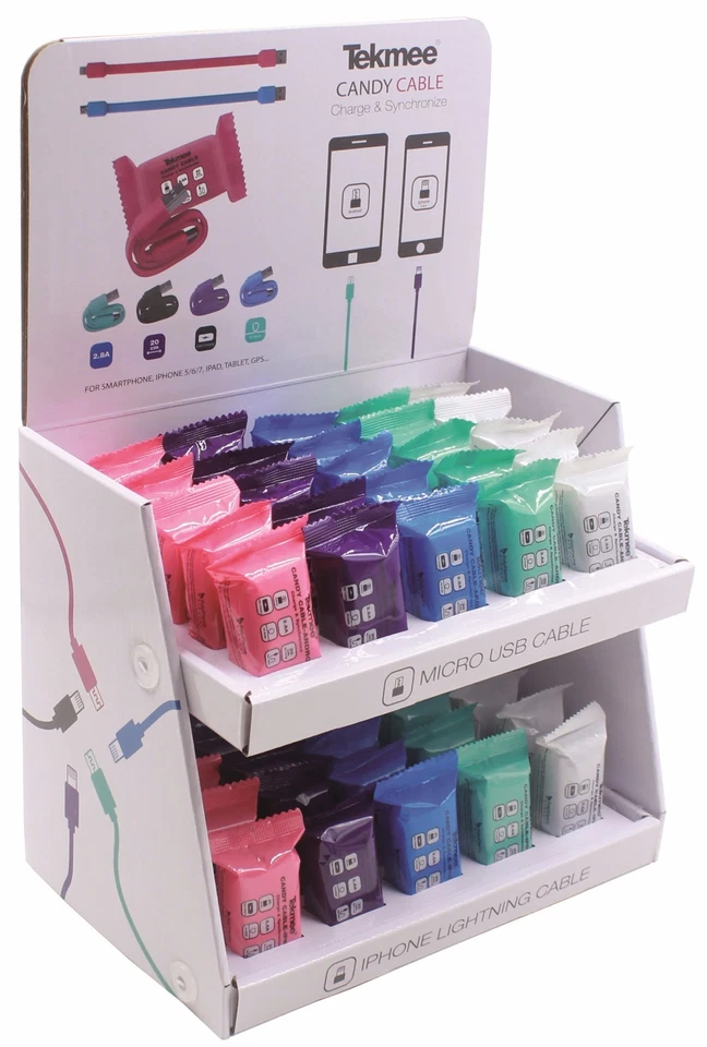 Tekmee Candy Cable Android Charge & Synchronize Micro USB Phone Tablet BLUE - Image 4 of 4