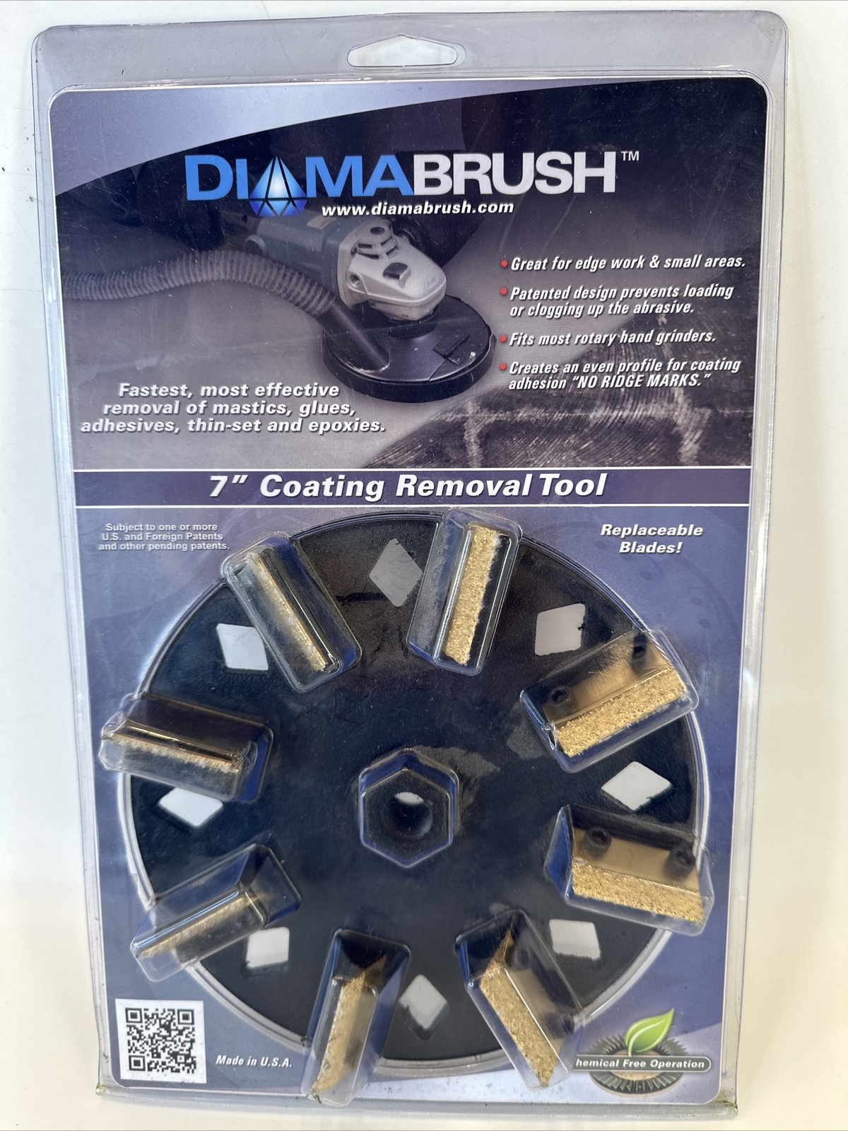 Diamabrush Abrasive Coating Removal Tool Blade 7" 25Grit Cast Metal