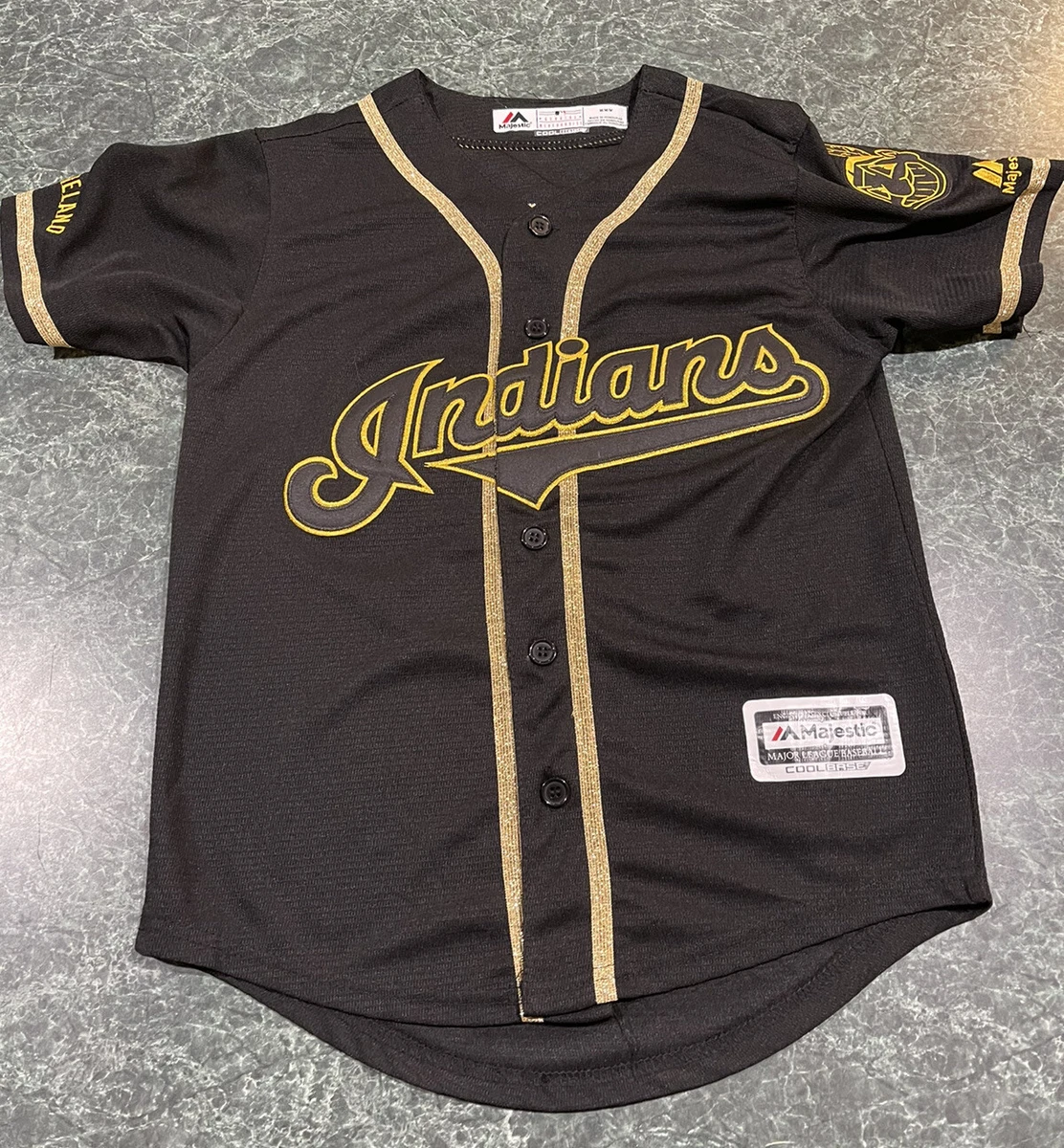 Francisco Lindor Black & Gold Cleveland Indians Baseball Jersey