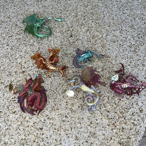 Ashton Drake / Dragons of the Crystal Cave Ornament Fantasy ( Lot Of 6