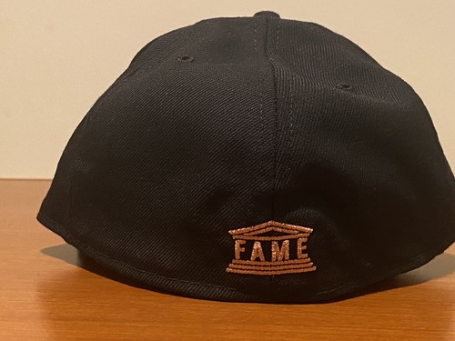 Brand New Hall Of Fame HOF Logo 7 3/8 New Era 59Fifty Fitted Hat Black/Rose Gold - Picture 5 of 9